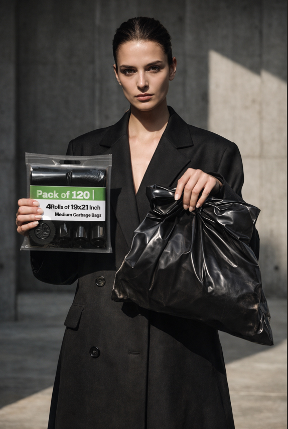 Garbage Bag 19x21 - 3 Rolls/90 Bags - Heavy Duty Biodegradable Trash Bags
