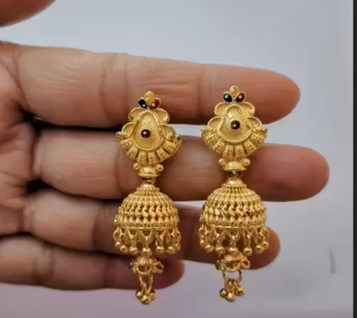 Earrings for Women Girls Traditional Golden Meenakari 1 gram Gold Plated Set Earring stylish Jhumki Earring Combo wedding indian fashion Jewellery