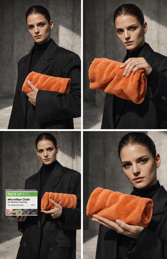 AURAFINE Pack of 3 Microfiber 600 GSM Multipurpose Cleaning Cloth - Kitchen Car Bike Wash Towel (30x40 CM)