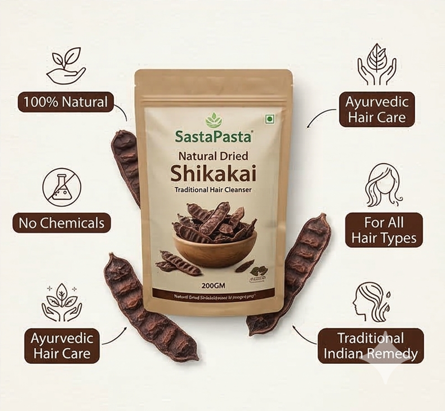 Natural Dried Shikakai - Traditional Hair Cleanser 200gm