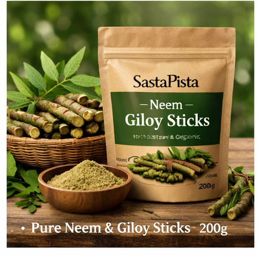Neem Giloy Sticks | 100% Pure, Natural & Organic | Immunity Booster | Detox & Blood Purifier | 200gm
