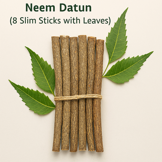 Natural Organic Neem Datun Toothbrush Neem Tree Twigs Chew Sticks For Brushing Teeth - Pack of 8 Pieces