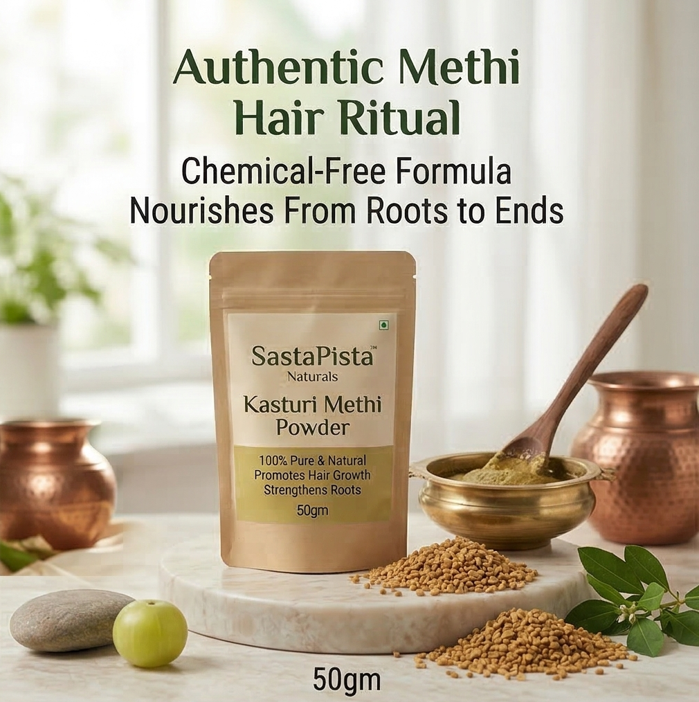 Naturals 100% Organic Kasturi Methi (Fenugreek) Powder | Natural Hair Shampoo & Hair Care | 50gm