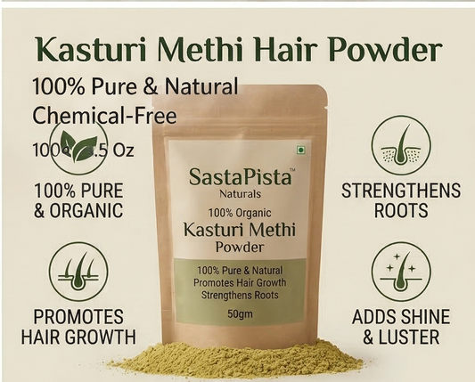 Naturals 100% Organic Kasturi Methi (Fenugreek) Powder | Natural Hair Shampoo & Hair Care | 50gm