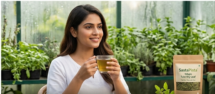 Tulsi Dry Leaf | Holy Basil | 100% Pure & Natural | Immunity Booster | Cough & Flu Relief | Ayurvedic Care | 100gm