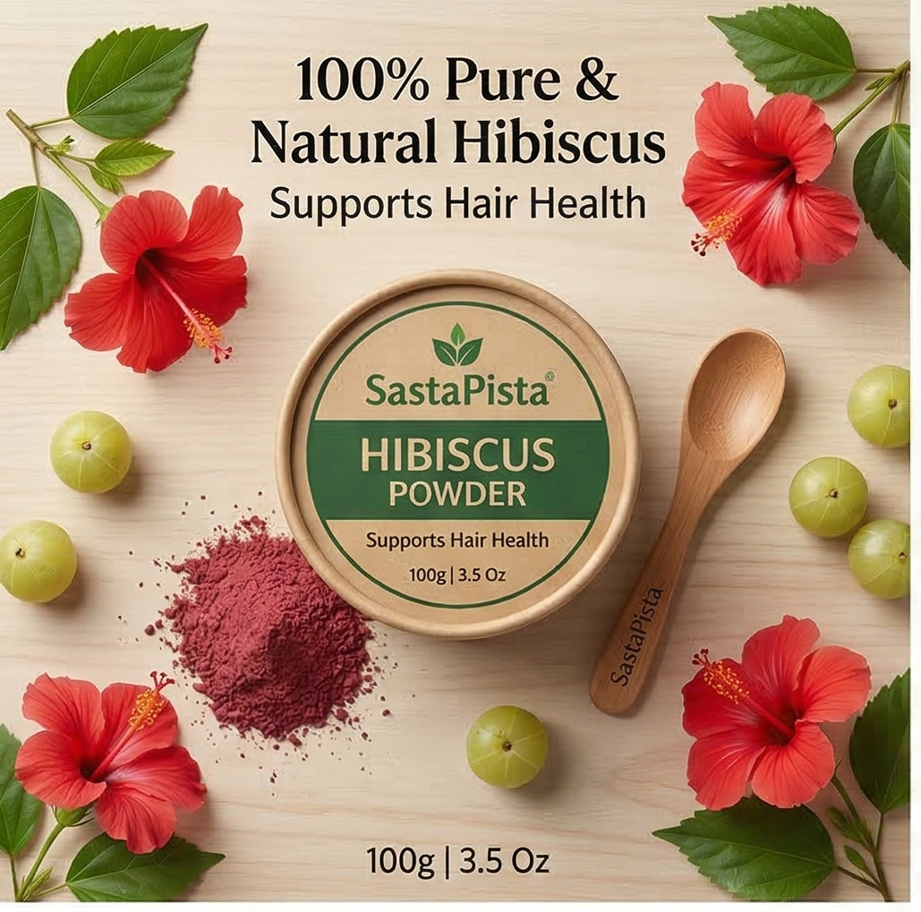 Natural Hibiscus Powder for Hair | 100% Pure & Chemical-Free | Ayurvedic Hair Care | 100g | 3.5 Oz