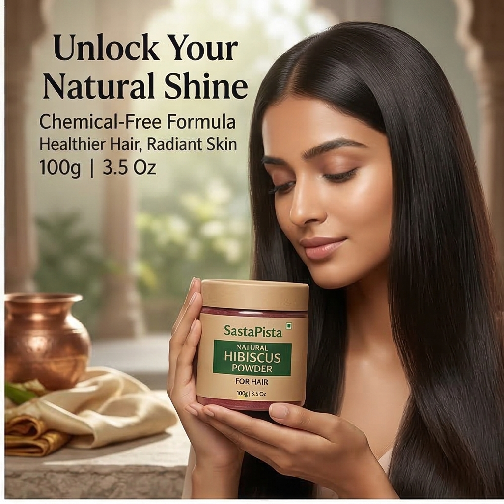 Natural Hibiscus Powder for Hair | 100% Pure & Chemical-Free | Ayurvedic Hair Care | 100g | 3.5 Oz