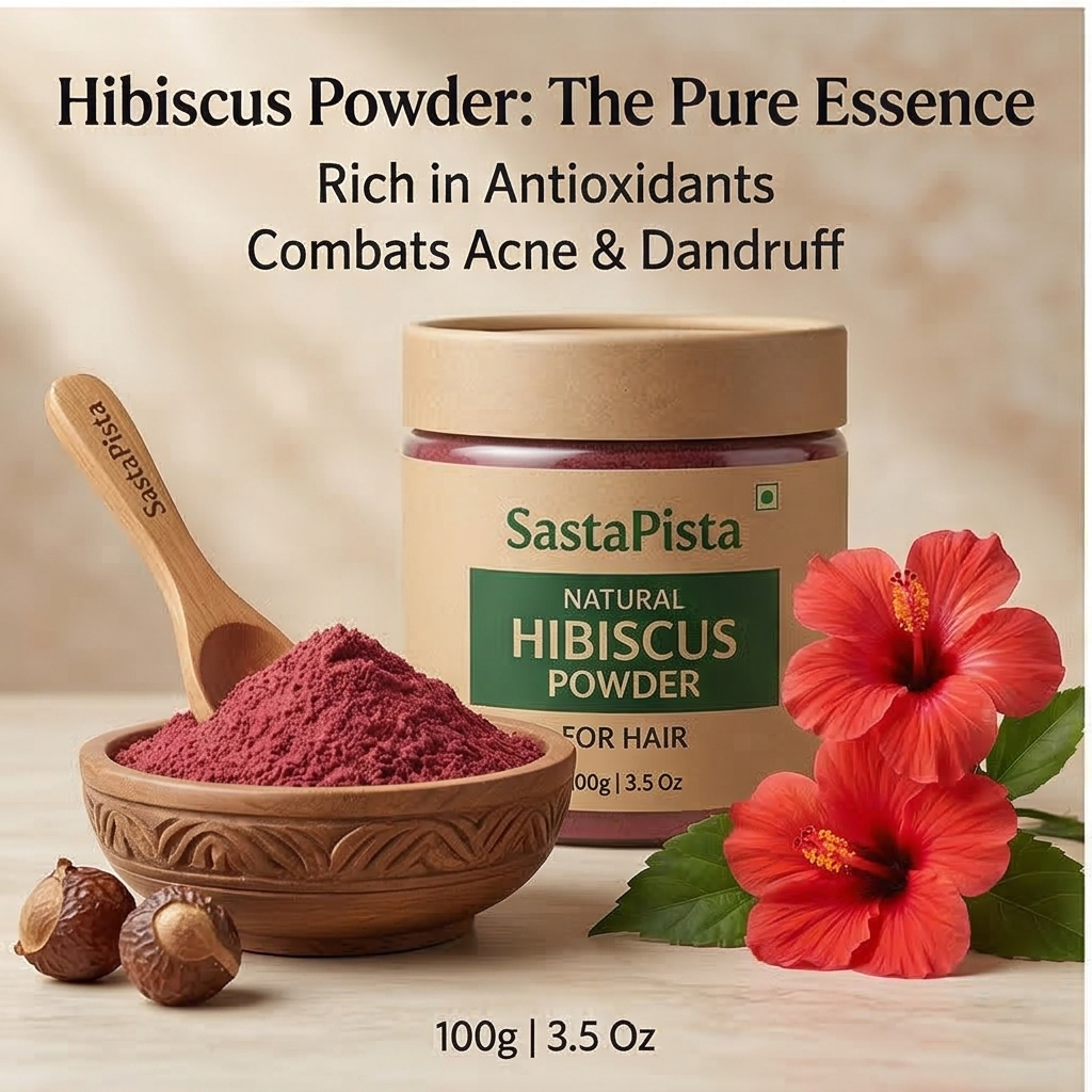 Natural Hibiscus Powder for Hair | 100% Pure & Chemical-Free | Ayurvedic Hair Care | 100g | 3.5 Oz
