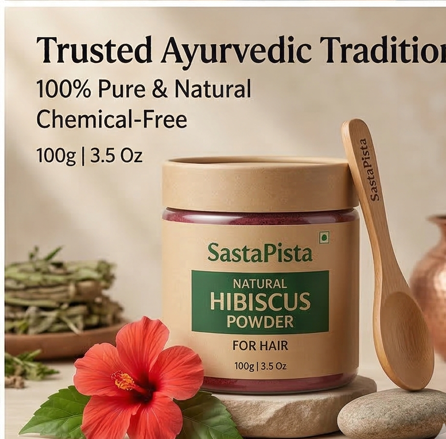 Natural Hibiscus Powder for Hair | 100% Pure & Chemical-Free | Ayurvedic Hair Care | 100g | 3.5 Oz