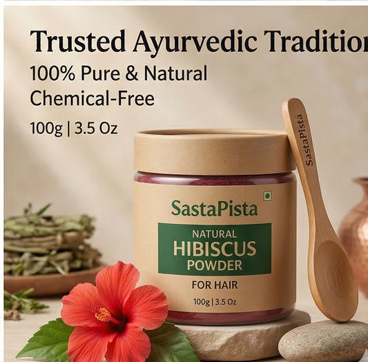 Natural Hibiscus Powder for Hair | 100% Pure & Chemical-Free | Ayurvedic Hair Care | 100g | 3.5 Oz