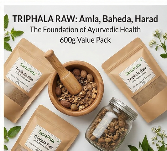 Triphala Raw Combo | Dry Amla, Baheda & Harad | 200g Each (600g Total) | Digestion, Weight Loss, Hair & Skin Care