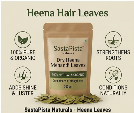 Naturals Dry Heena Mehandi Leaves | 100% Natural & Organic Rajasthani Whole Henna Leaves | Conditioner & Strengthener | 200gm