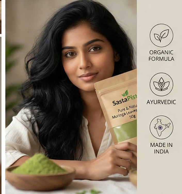 Pure & Natural Moringa Leaves Powder (Moringa Oleifera) | Immunity, Skin & Hair | Ayush Certified | 50g