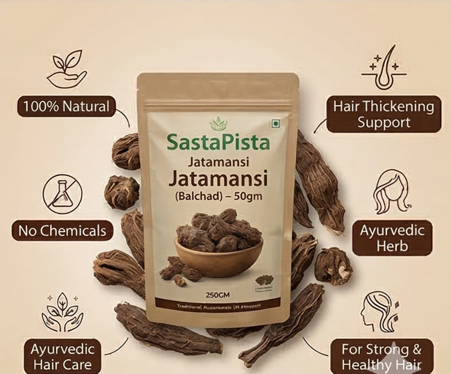 Licerool Jatamansi Raw Root 50gm | Balchad Herb for Hair Thickening | Natural Hair Oiling Ingredient | 100% Ayurvedic Herbal Roots