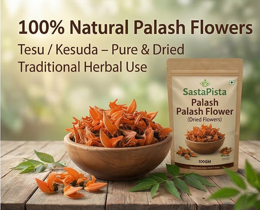 Natural Palash Flowers 100gm - Tesu ke Phool Dried - Kesuda Flowers - Organic Holi Color & Beauty Herb