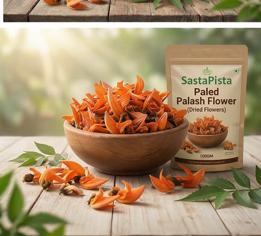 Natural Palash Flowers 100gm - Tesu ke Phool Dried - Kesuda Flowers - Organic Holi Color & Beauty Herb