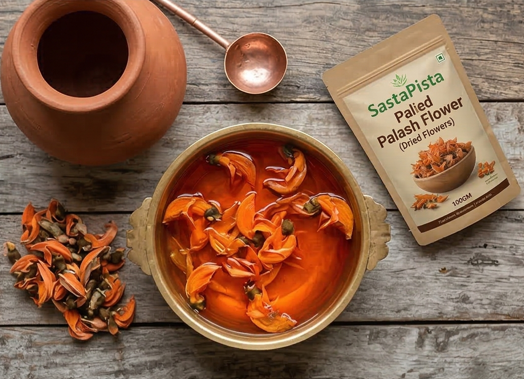 Natural Palash Flowers 100gm - Tesu ke Phool Dried - Kesuda Flowers - Organic Holi Color & Beauty Herb