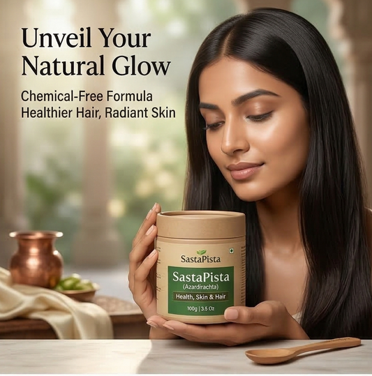 Pure & Natural Neem Leaves (Azadirachta) Powder for Health, Skin & Hair with Wooden Spoon | 100g