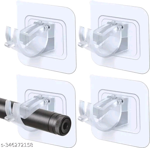 Pack of 4 Self-Adhesive Curtain Rod Holders, Wall Brackets, Towel Rods, Hook Holder