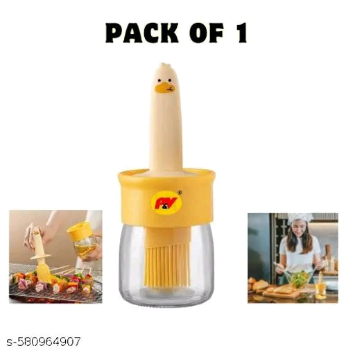 300ml Heavy Quality Plastic Oil Brush - 2 in 1 Oil Dispenser Bottle with Silicone Basting Brush