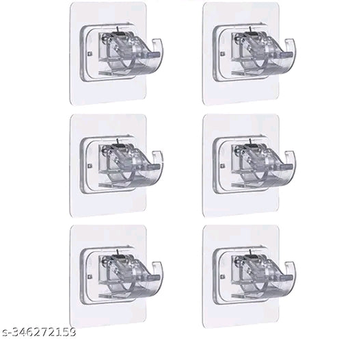 Pack of 4 Self-Adhesive Curtain Rod Holders, Wall Brackets, Towel Rods, Hook Holder