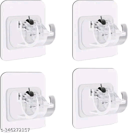 Pack of 4 Self-Adhesive Curtain Rod Holders, Wall Brackets, Towel Rods, Hook Holder