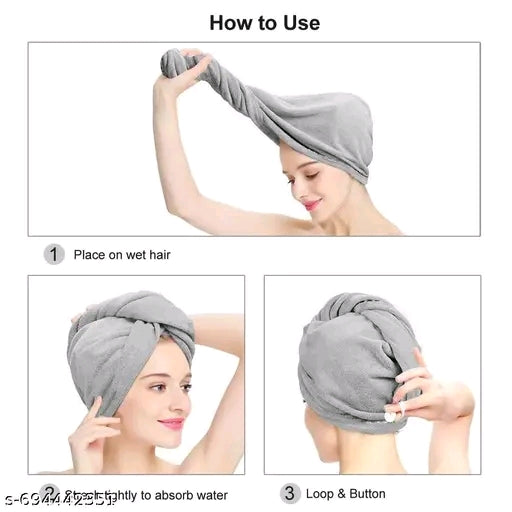 Premium Microfiber Hair Wrap Towel Cap for Women | Fast Drying, Super Absorbent, Lightweight & Reusable | Multicolor Hair Towel